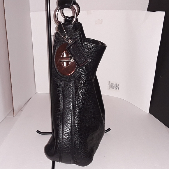 Coach Penelope Black Pebbled Leather  Shoulder Bag & Checkbook Cover - GUC - Picture 5 of 13